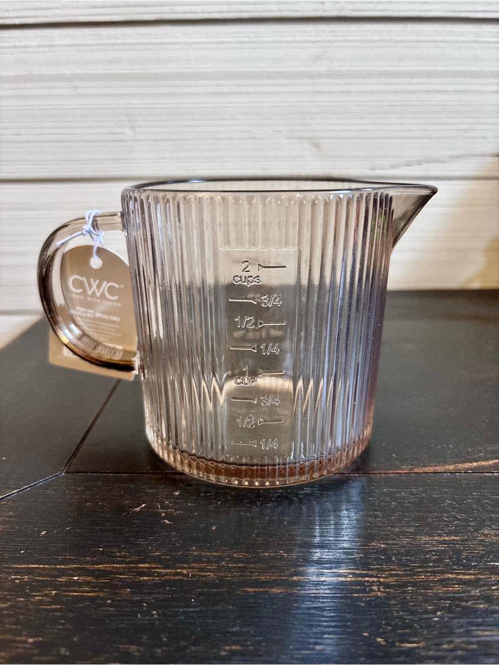 CWC Cook With Color Brown Ribbed Glass Measuring Cup 16oz ~ 2 Cups NEW - Picture 6 of 11